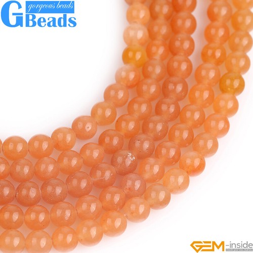Cuentas redondas de aventurina naranja para hacer joyas envío gratuito 15" 6 mm 8 mm 10 mm - Imagen 9 de 34