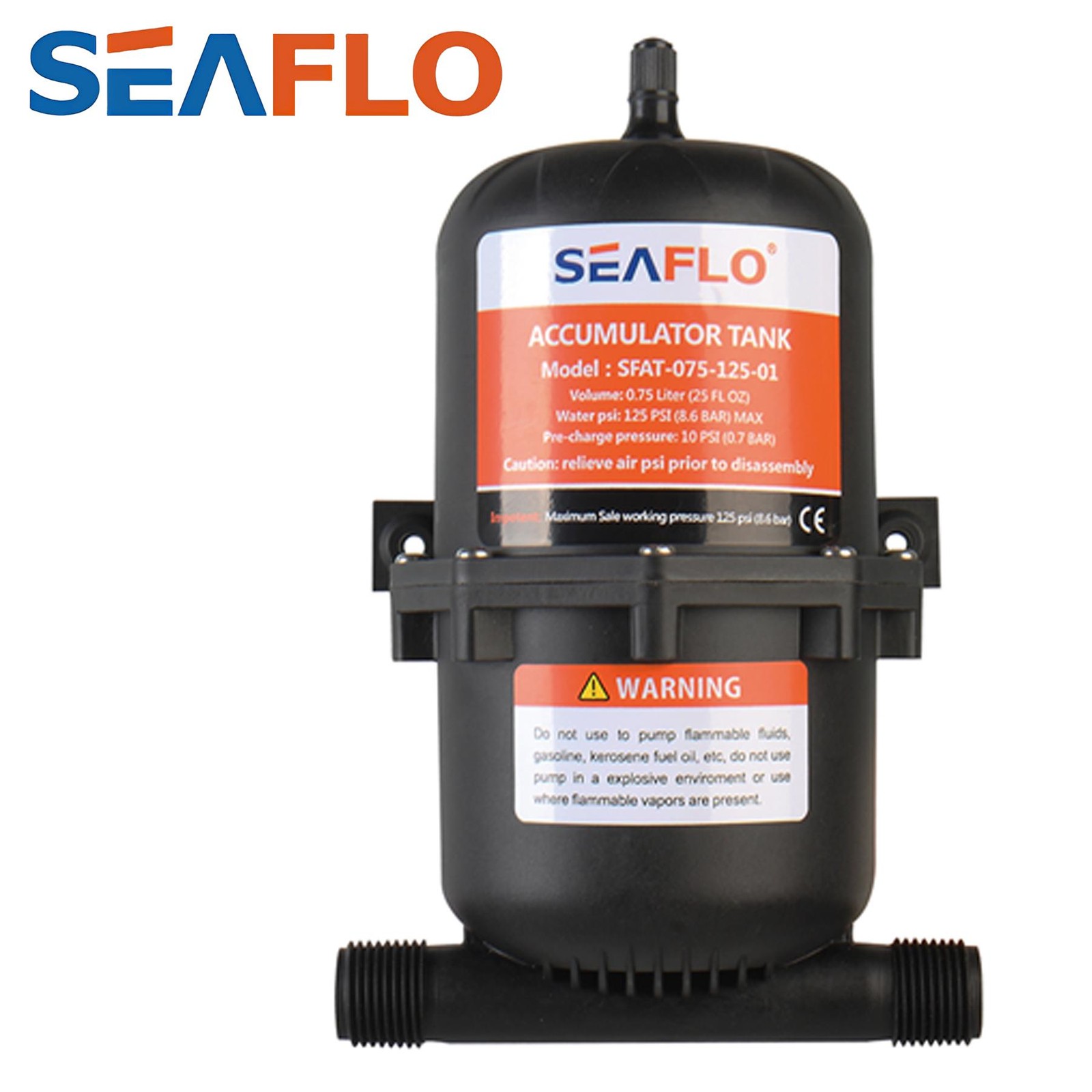 SEAFLO 0.75L EXPANSION TANK ACCUMULATOR WATER PUMP SYSTEM CAMPERVAN 125 PSI