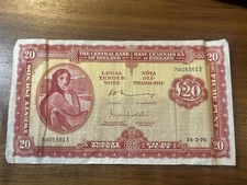 1976 20 pound Ireland "lady lavery" banknote - Last Issue Date