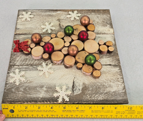 Handmade Christmas Tree Decor Wood Wall Art Primitive Country Farmhouse Cabin - Picture 9 of 12