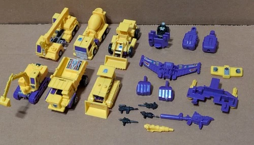 Vintage Hasbro Transformers G2 Yellow Devastator Constructicons 6 Set