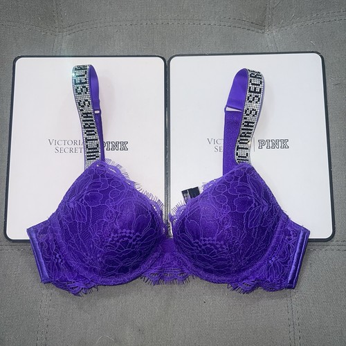 Victoria’s Secret Size 32A Very Sexy Shine Strap Push Up Plunge Bra Padded