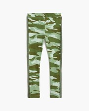 Girls CrewCuts J. Crew Green Camouflage Leggings w/Glitter Stripes Size: 10 EUC