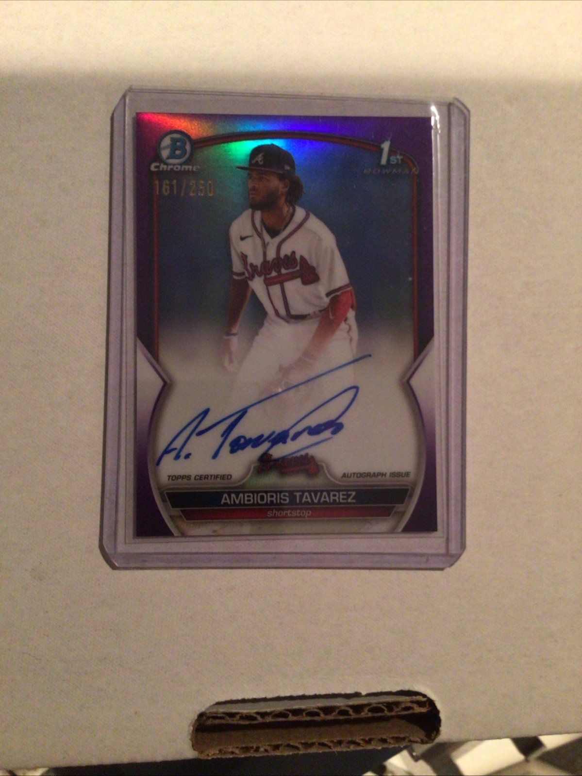 2023 Bowman Chrome Prospect Purple Refractor /250 Ambioris Tavarez #CPA-AT Auto
