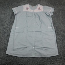 Anthony Richards Dress Womens 3X Blue Stripe Button Front Housecoat Lounger NWOT