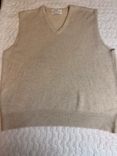 VTG Lord Jeff Men  s L Wool Blend Sweater Vest Made In USA Natural Wool Color.F16