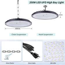 200W UFO LED High Bay Light Warehouse Factory Industrial Light UFO LED Bay Light