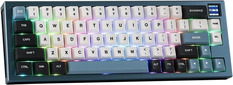 EPOMAKER MS68 VIA Wireless Mechanical Gaming Keyboard RGB TFT Screen Hot Swap Bl