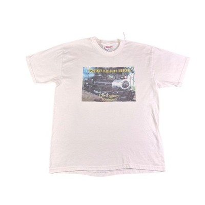Hanes DeQuincy Railroad Museum T Shirt Mens Medium White Vintage Train Graphic