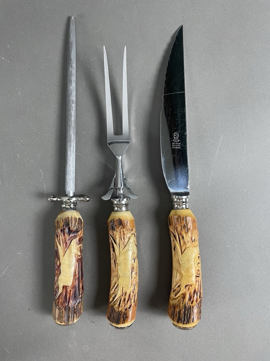Vintage 3 Piece Cutlery Knife Carving Set Othello Solingen Germany