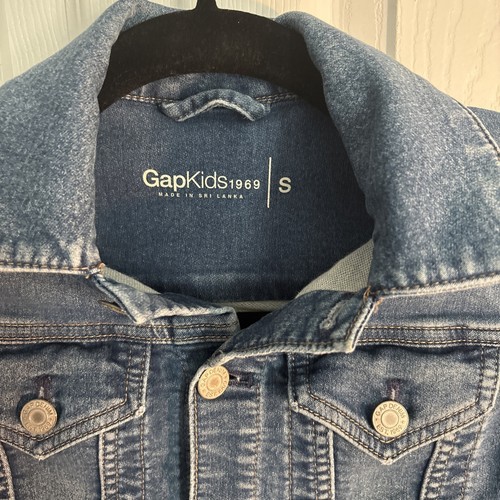 Gap Kids 1969 size small cropped cotton blend jean jacket Medium Wash - Picture 2 of 12