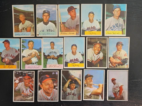 1953-54 Bowman Color & Bowman cards (16) different