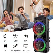 Portable Bluetooth 5.0 Speaker Sub woofer Sound Party System TF AUX W/ Mic