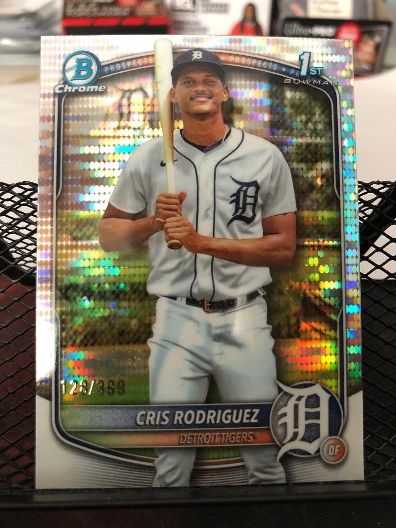 CRIS RODRIGUEZ 2025 BOWMAN CHROME 1ST BOWMAN PULSAR REFRACTOR 128/399 DETROIT