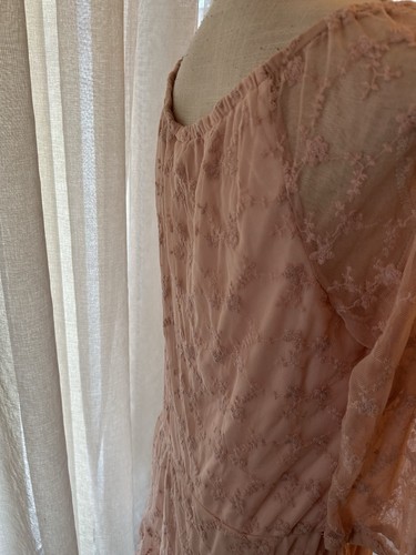 Dress Blush Baby Pink Lace Mini XL 90s Y2K Cottage Core Fairy Festival - Picture 2 of 8