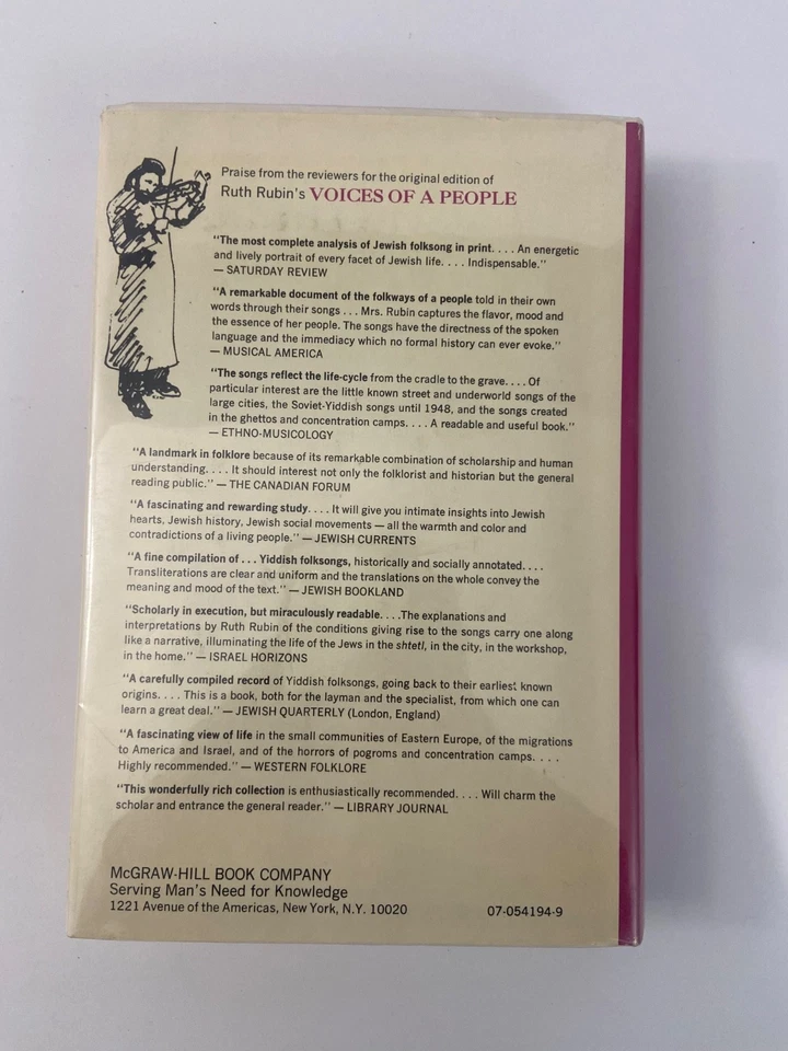VOICES OF A PEOPLE: THE STORY OF YIDDISH FOLKSONG By Ruth Rubin 1973 Rare Book Foto 2 de 4