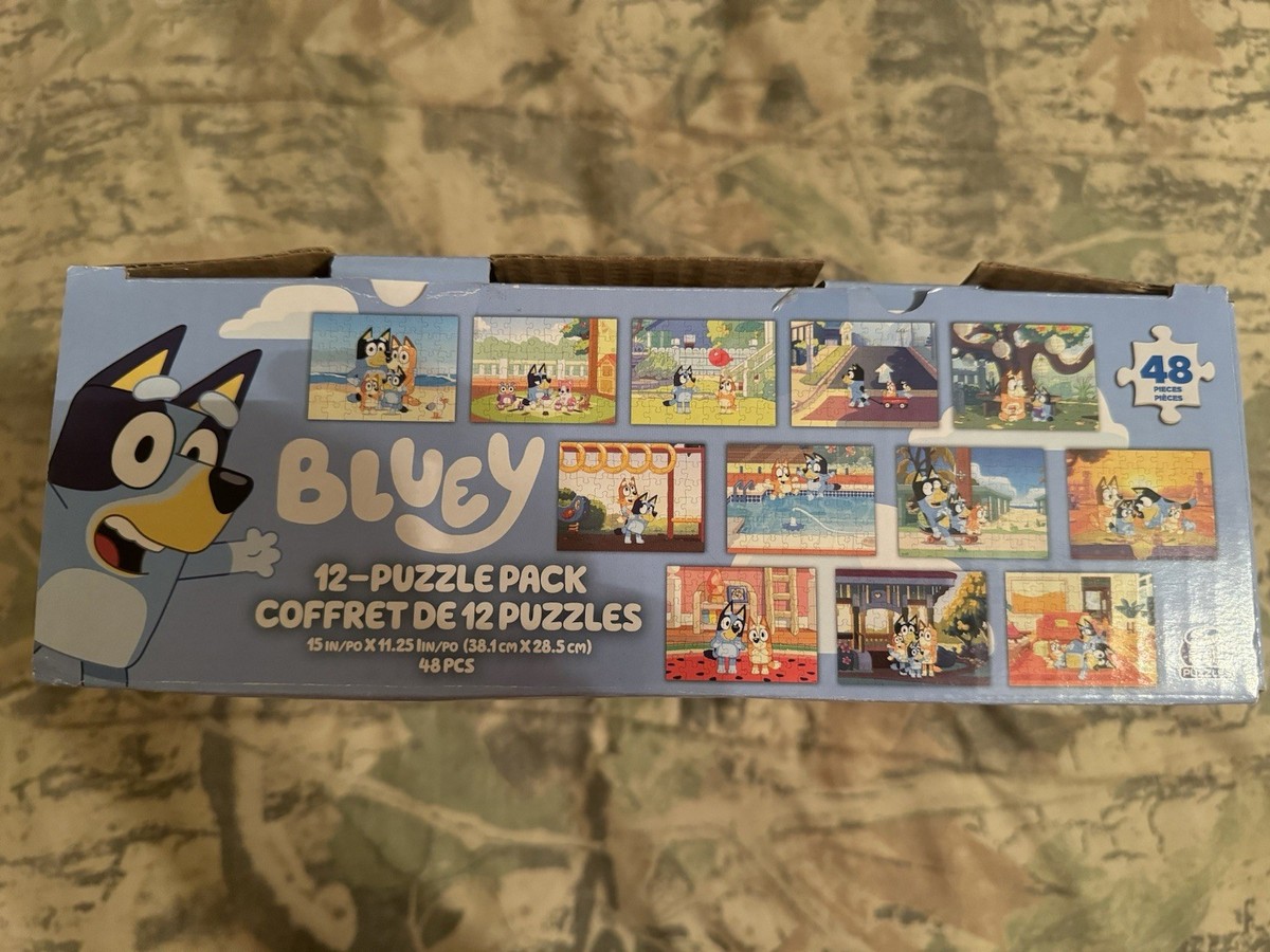 Bluey 12-Puzzle Pack, 15x11.25 Inch, Spin Master, Only 11