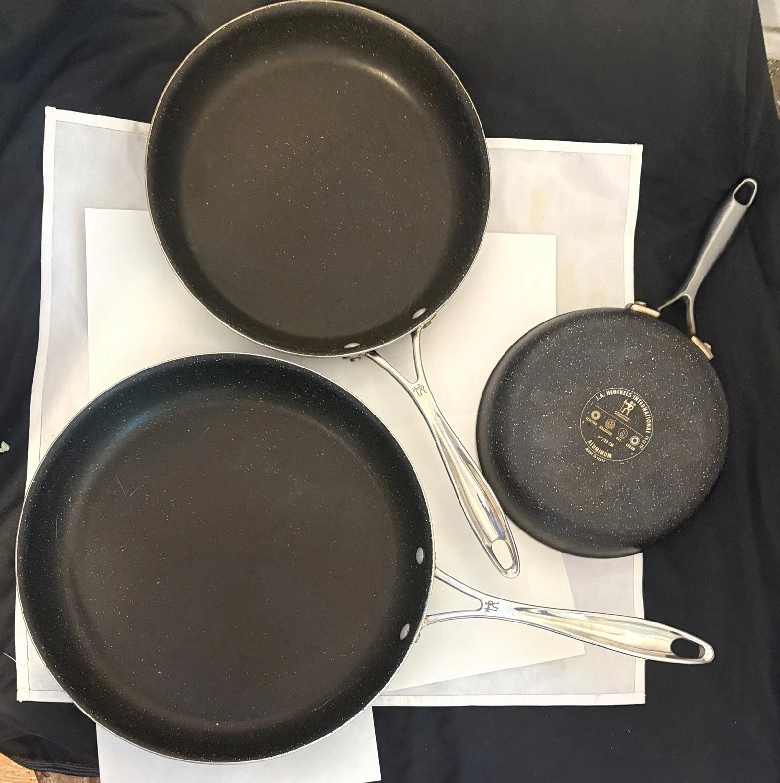 JA Henckels International ITALY 8” 10" 12" Nonstick Aluminum Skillet Fry Pan Set
