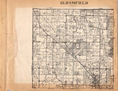 Bloomfield 1920s Walworth County WI Plat Map TK28