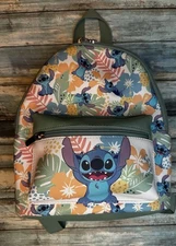 Disney Lilo and Stitch Tropical Mini Backpack 12" X 10" by Bioworld