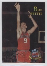 1996 Topps Stars Finest Atomic Refractor Bob Pettit #135 HOF m1k