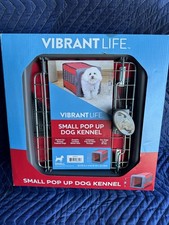 NEW Vibrant Life Small Pop Up Dog Kennel 22.50x 14.25x14.50