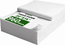 960 Sheets 20"X14" White Tissue Paper Bulk for Gift Bags Wrapping Packing Moving