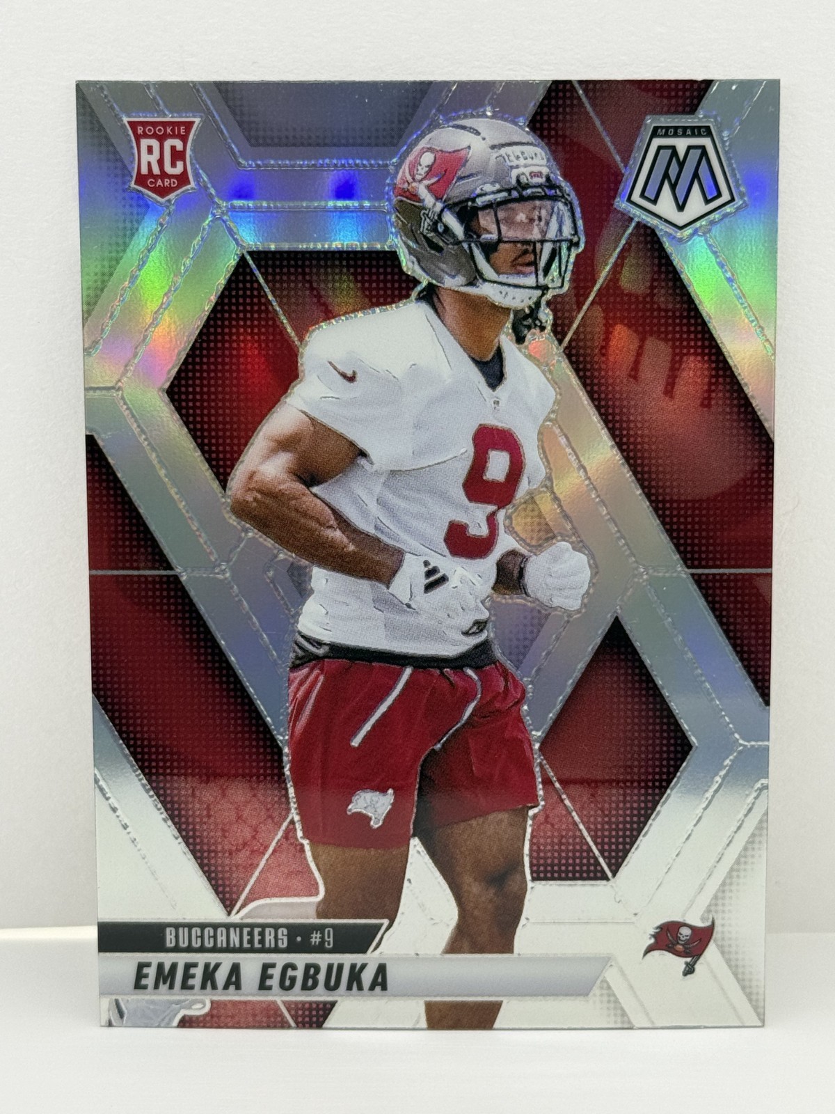 2025 Panini Mosaic Emeka Egbuka Silver Prizm #376 RC Buccaneers