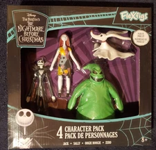 NIGHTMARE BEFORE CHRISTMAS - Four 5.5" Bendable Classic Figures Retro Bendy