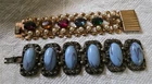 Two Vintage Bracelets Costume Jewelry Rhinestones