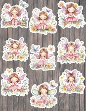 Floral Fairy Die Cut Vinyl Stickers Set Scrapbooking Laptop Waterbottle