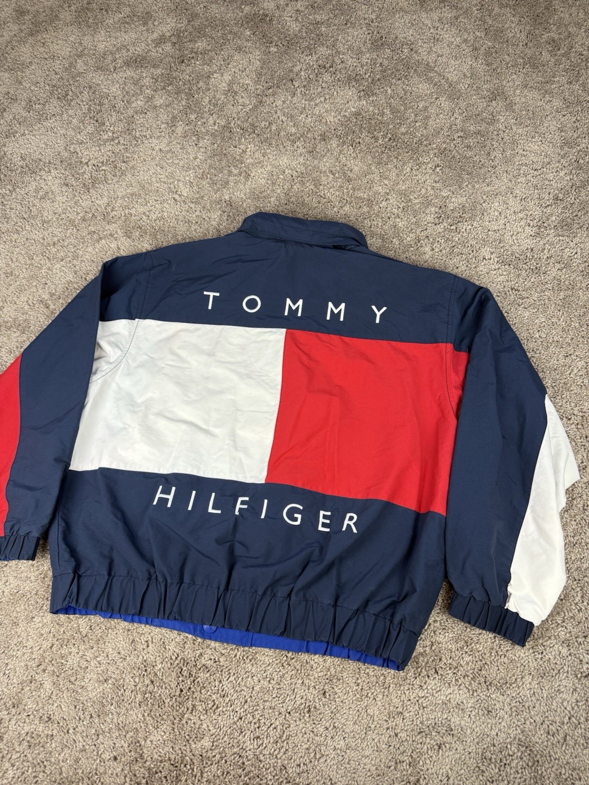 Tommy Hilfiger Vintage Reversible Jacket M/L Big Flag Preowned