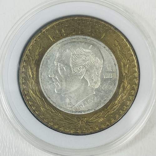 Mexico 1993 N$20 Pesos Hidalgo Bimetallic Bronze Ring Silver Center .925 - Picture 5 of 6