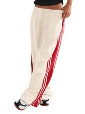 Womens Wide Leg Pants Drawstring High Waisted Striped Baggy Palazzo Track Pan...