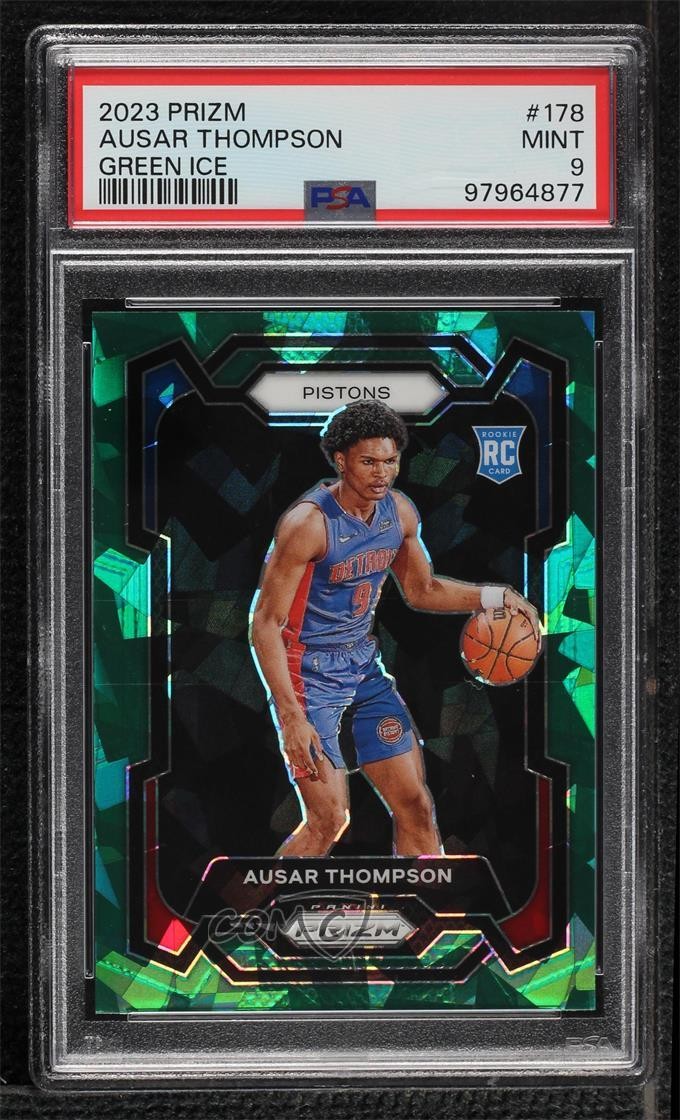 2023-24 Panini Prizm Green Ice Ausar Thompson #178 PSA 9 MINT Rookie RC 14t3