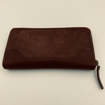 Montana Hudson Women's Vintage Brown Eva Genuine Leather Wallet 8  X 4 