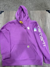 Ladies Carhartt Pullover Hoodie Large 12-14 Dark Pink/ Purple NWT