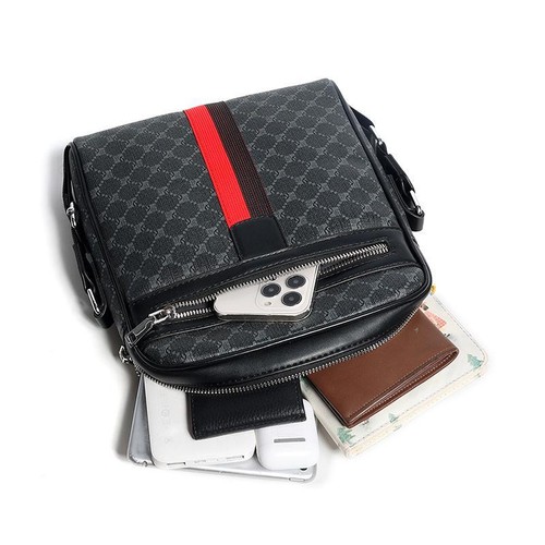 Bolso Bandolera de Cuero para Hombres Bolso Mensajero de Hombro Grande Bolso de Viaje Informal - Imagen 17 de 17