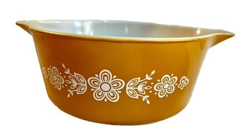 set 3 Vtg Pyrex Nesting Mixing Bowl Butterfly Gold Batter bowls Cinderella - Picture 5 of 12