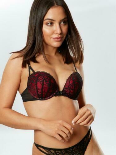 Ann Summers Sexy Lace Planet Plunge Bra - Navy Silver Foil - Size