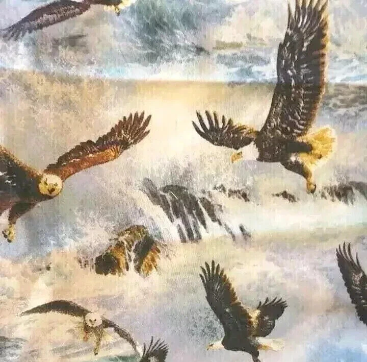 eagle bird of prey fun fabric animal print piece 21 by 22 inch new - Image 2 of 2