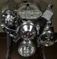 Chevy Sbc 350 Complete Lwp Aluminum Pulley Kit With Alternator Power Steering Wp