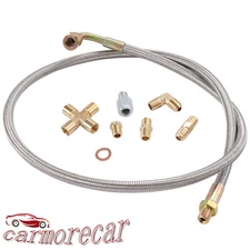 41" TURBO 90 DEGREE OIL FEED LINE KIT T3 T4 T04E T60 T61 T70 1/8 NPT 4AN