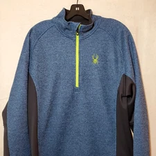 Spyder Sweatshirt Men's Large Outbound 1/4 Zip Core Pullover Thermal Blue