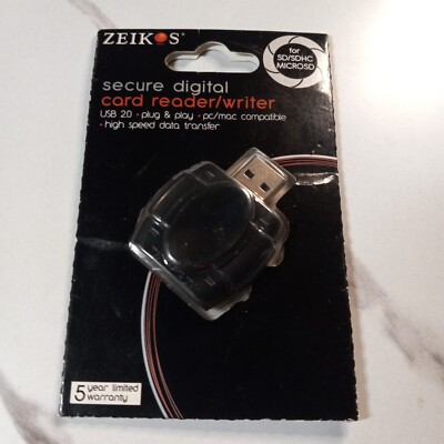 NEW SEALED ZEIKOS - SECURE DIGITAL CARD READER / WRITER FOR SDHC / MMC