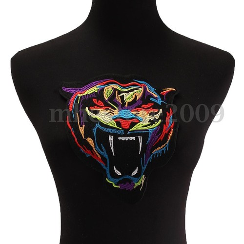 Large Tiger Embroidered Sew On Iron On Patch Badge Clothes Fabric Applique Craft - Picture 7 of 8