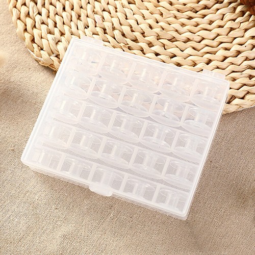 25 PLASTIC BOBBINS SPOOLS FOR SEWING MACHINE ACCESSORY WITH BOBBIN BOX - Picture 4 of 8