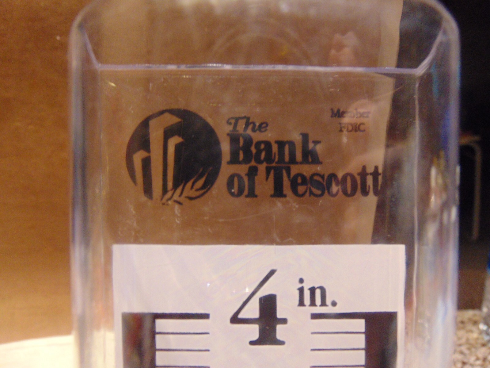 VINTAGE PLASTIC LARGE RAIN GAUGE BANK OF TESCOTT (KANSAS) eBay