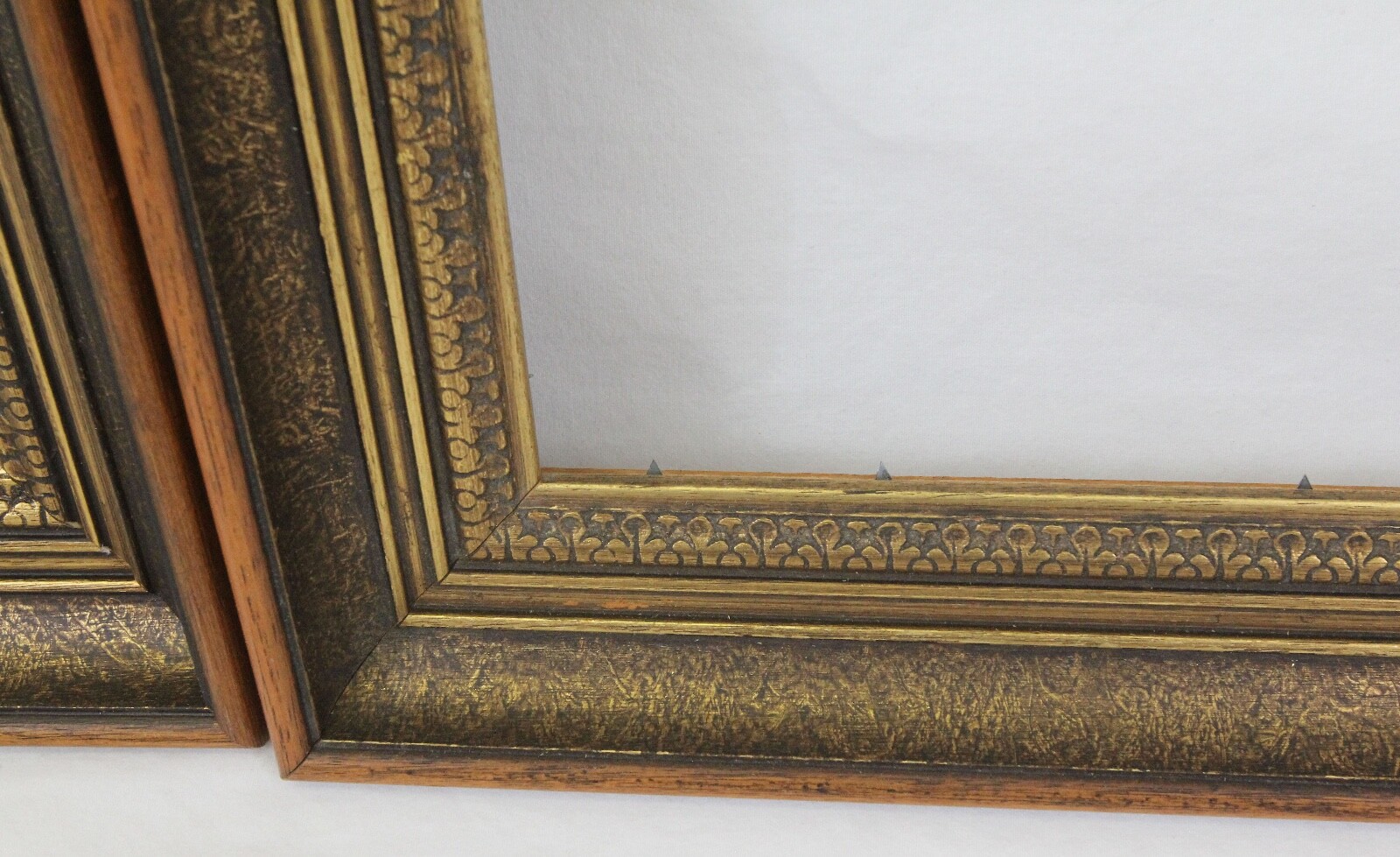 Vintage Mid Century 1960's Wood Picture Frame Pair 18x21 fits 14x17