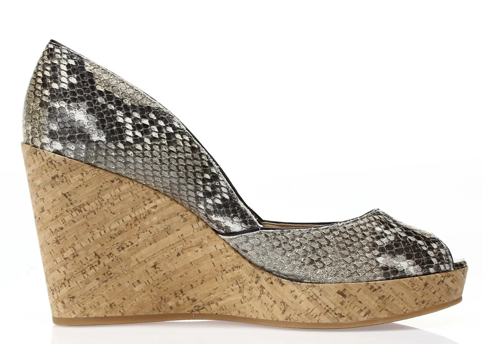 Zapatos de salón VIA SPIGA para mujer 'Wanda 2' estampado de serpiente cuña punta abierta talla 10,5 de ancho Foto 4 de 4